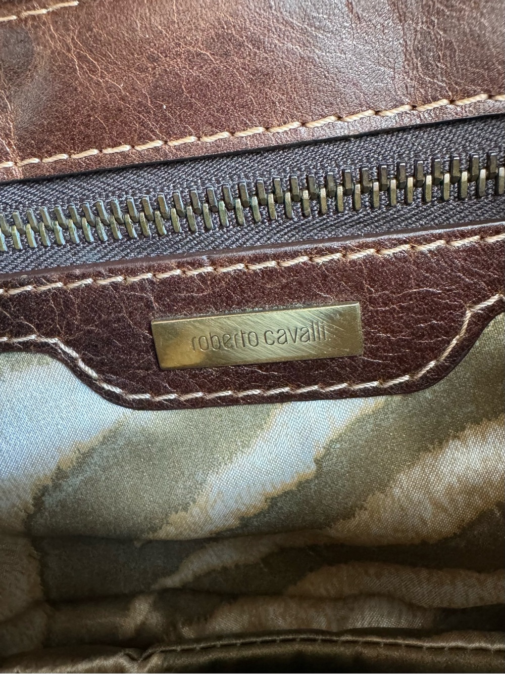 Roberto Cavalli Brown Western Studded Leather Mini Bag - Picture 6 of 9